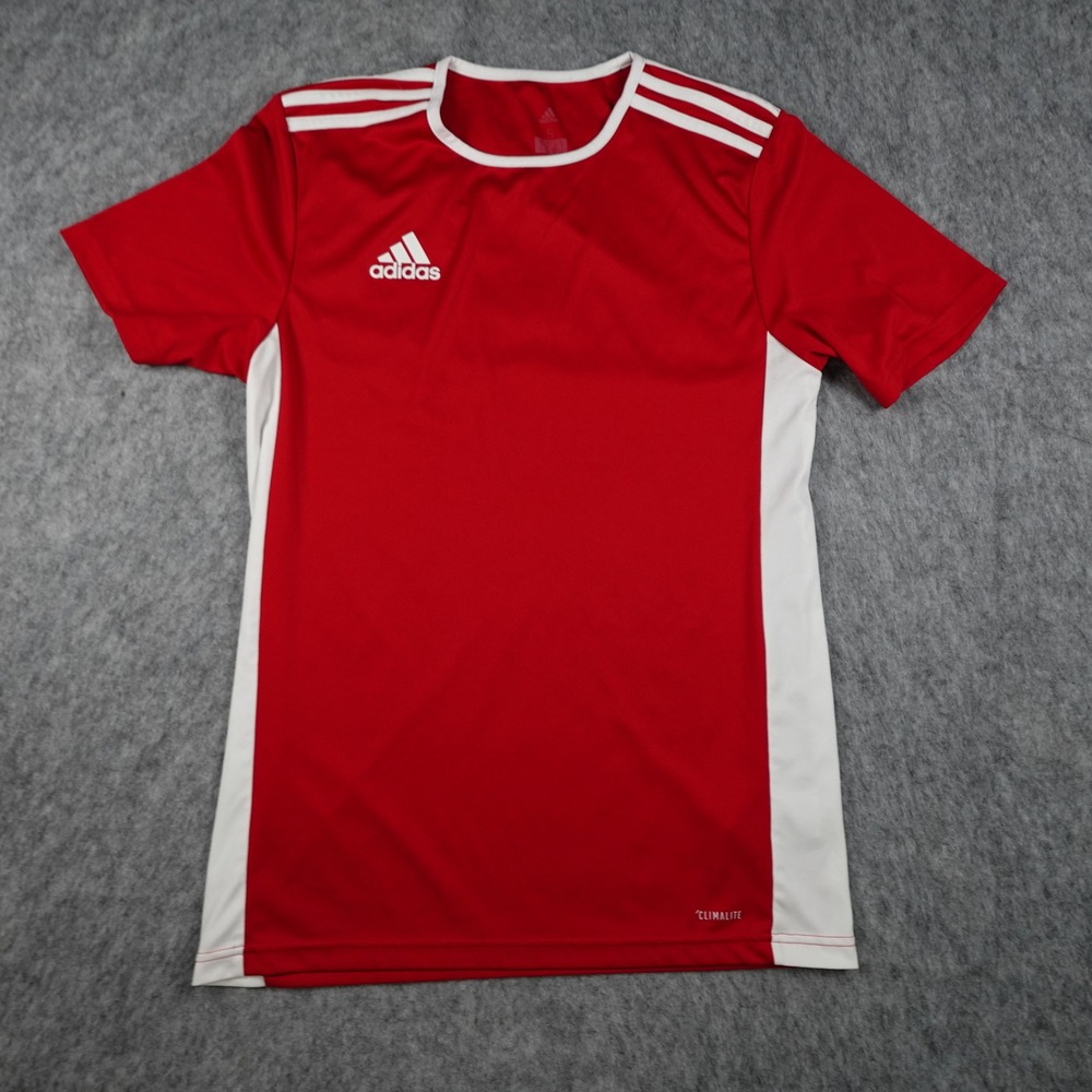 Adidas Shirt Mens Small Red‎ Climalite Entrada 18 Soccer Football Jersey Crew